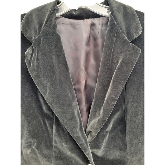 HP Vintage Black Velour One Rhinestone Button Fitted Jacket - Picture 4 of 15